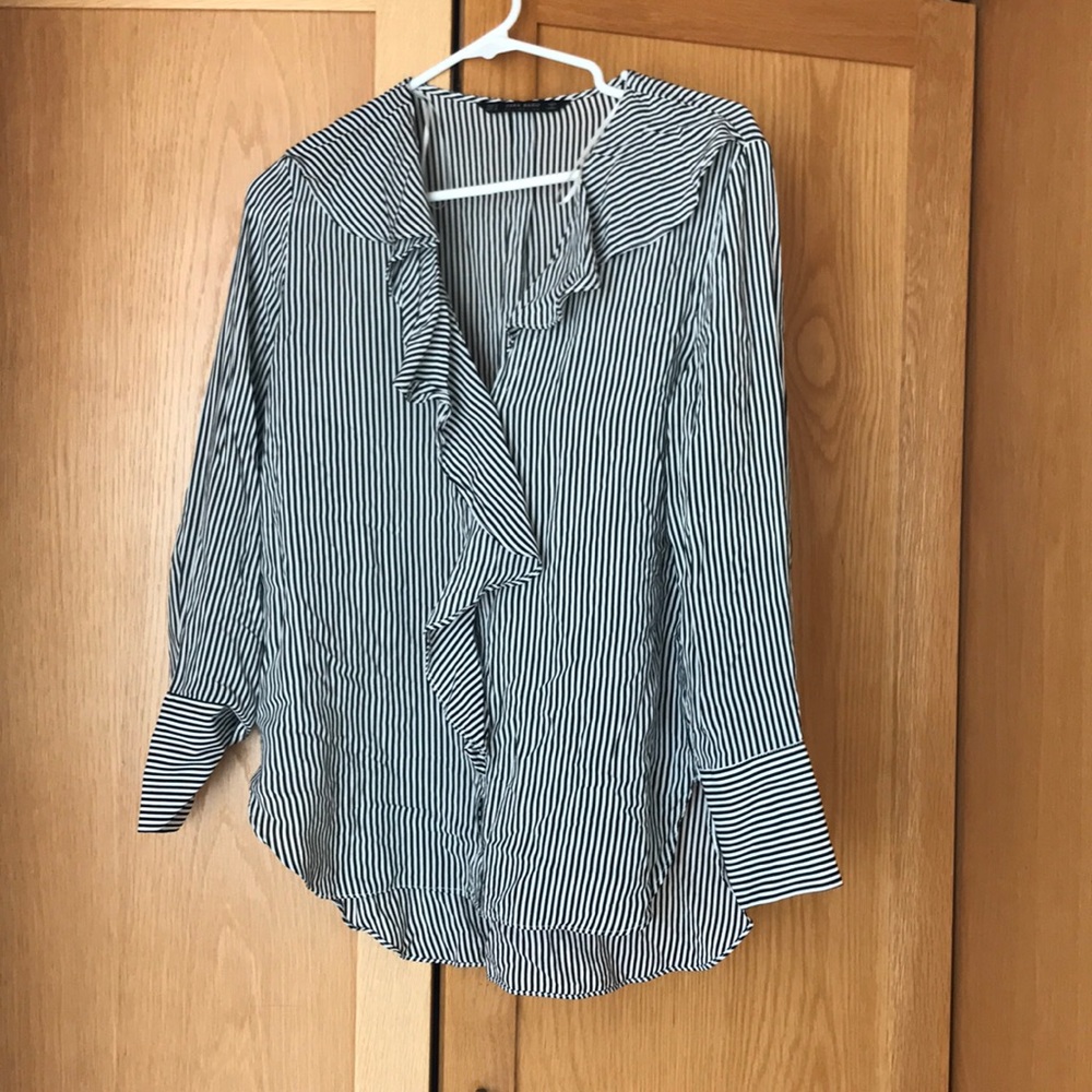 Zara striped button down blouse - Small - Picture 1 of 5